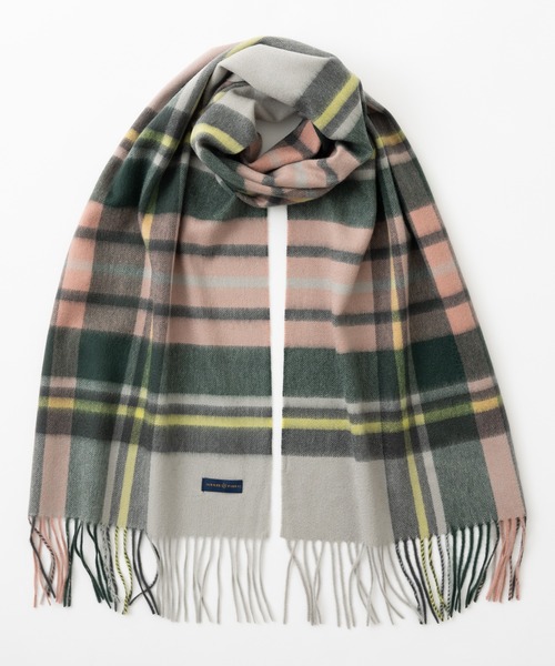 Jubilee Fabric（ジュビリーファブリック）の「ピュアカシミヤ100% 中判ストールマフラー（ストール/ショール・レディース・ブラック/グレー/キャメル/グレイッシュベージュ/ブルー/ナチュラル/ラベンダー/グリーン系その他/イエロー/ブラック×パープル/グリーン/ピンク・FREE）」の16枚目の写真