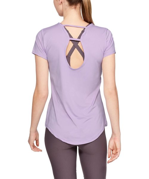 UNDER ARMOUR(アンダーアーマー)の「ウーマンズトレーニングTシャツ / アーマースポーツショートスリーブ(Tシャツ/カットソー・レディース・ブラック/ライトパープル・SM/LG/MD/XL)」の7枚目の写真