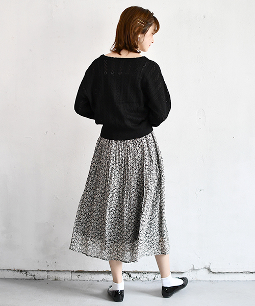 PairPair（ペアペア）の「花柄プリーツスカート（スカート・レディース・ライトブルー/ブラック/アイボリー・FREE）」の11枚目の写真