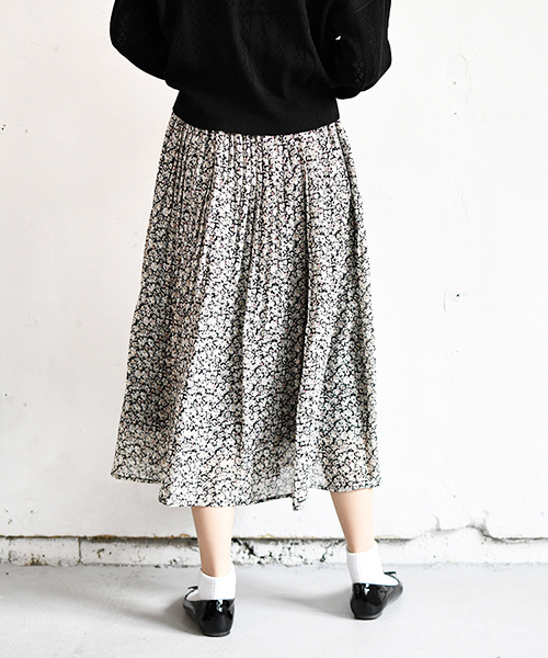 PairPair（ペアペア）の「花柄プリーツスカート（スカート・レディース・ライトブルー/ブラック/アイボリー・FREE）」の14枚目の写真