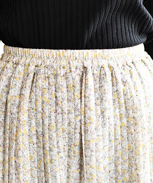 PairPair（ペアペア）の「花柄プリーツスカート（スカート・レディース・ライトブルー/ブラック/アイボリー・FREE）」の20枚目の写真