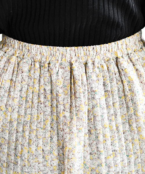 PairPair（ペアペア）の「花柄プリーツスカート（スカート・レディース・ライトブルー/ブラック/アイボリー・FREE）」の21枚目の写真