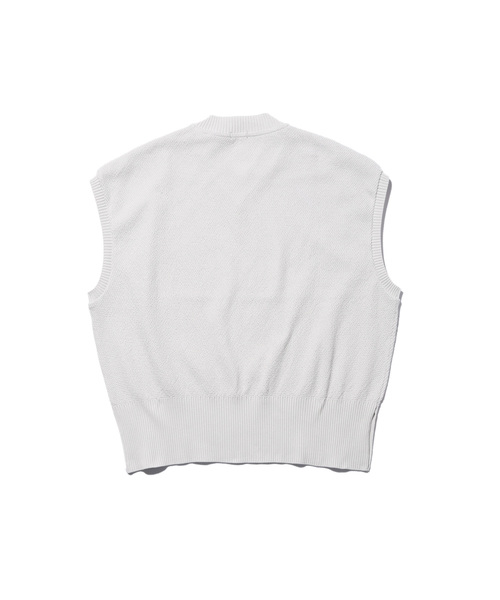 MR.OLIVE（ミスターオリーブ）の「12G COTTON LINKS BIRDSEYE KNIT / BIG SILHOUTTE V NECK VEST（ベスト・メンズ・ライトグレー/ブラック・MEDIUM/LARGE）」の7枚目の写真
