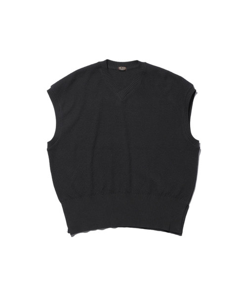 MR.OLIVE（ミスターオリーブ）の「12G COTTON LINKS BIRDSEYE KNIT / BIG SILHOUTTE V NECK VEST（ベスト・メンズ・ライトグレー/ブラック・MEDIUM/LARGE）」の5枚目の写真