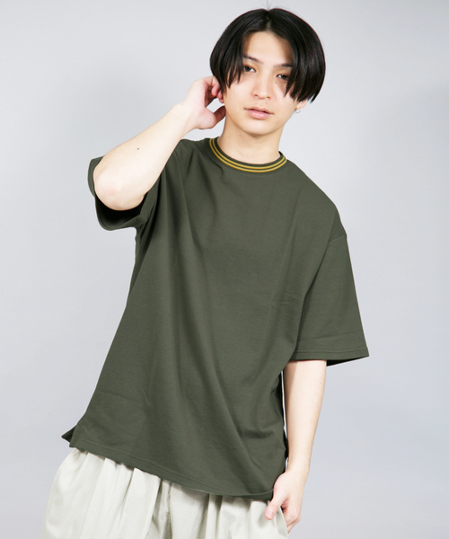Bling Leads(ブリングリーズ)の「Bling Leads/T/CカノコクルーネックTシャツ(Tシャツ/カットソー・メンズ・ホワイト/チャコールグレー/ブラック/ネイビー/カーキ/サックスブルー/ピンク/ワイン・MEDIUM/LARGE/X-LARGE)」の4枚目の写真