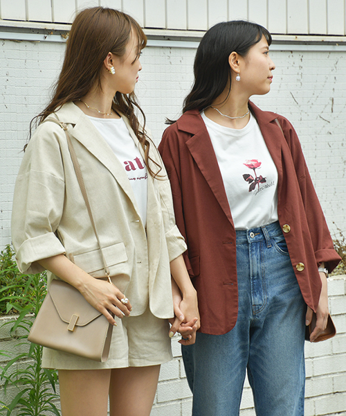PairPair（ペアペア）の「リネン混リボン付きサマージャケット