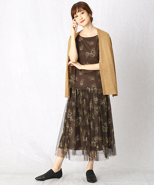 Comme　Ca　Mature（コムサマチュア）の「《ウォッシャブル》Vネック ニットカーディガン（カーディガン/ボレロ・レディース・ライトグレー/ネイビー/キャメル/パープル・FREE）」の6枚目の写真