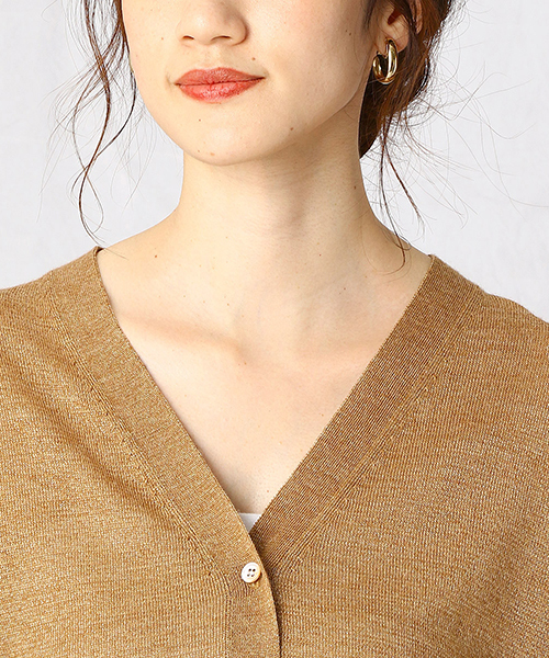 Comme　Ca　Mature（コムサマチュア）の「《ウォッシャブル》Vネック ニットカーディガン（カーディガン/ボレロ・レディース・ライトグレー/ネイビー/キャメル/パープル・FREE）」の10枚目の写真