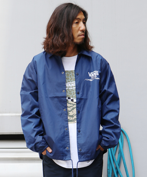 VANS　バンズ　ヴァンズ　ノーカラーコーチジャケット　ブラック VANS（バンズ）の「VANS/ヴァンズ コーチジャケット（ブルゾン
