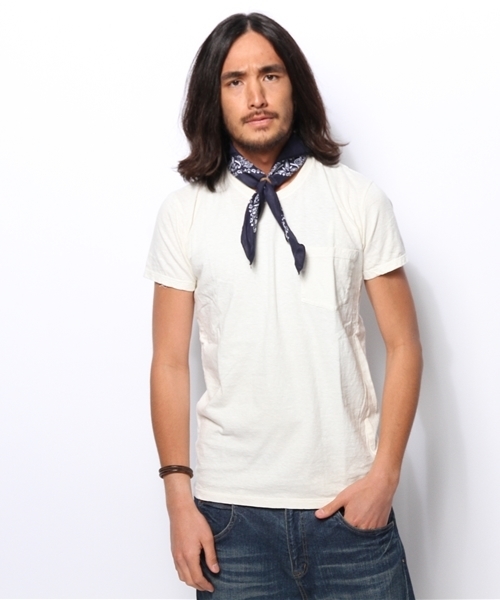 goa（ゴア）の「ﾊﾞﾝﾀﾞﾅ×ﾋﾟｸﾞﾒﾝﾄｺｯﾄﾝﾎﾟｹｯﾄ tee SET（アンサンブル・メンズ・キナリ/ブラック/ベージュ/カーキ/マスタード・FREE）」の2枚目の写真