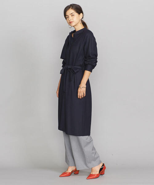 BEAUTY&YOUTH UNITED ARROWS(ビューティーアンドユースユナイテッドアローズ)の「BY ウールジャージーロングシャツコートо(その他アウター・レディース・ベージュ/ネイビー・FREE)」の14枚目の写真