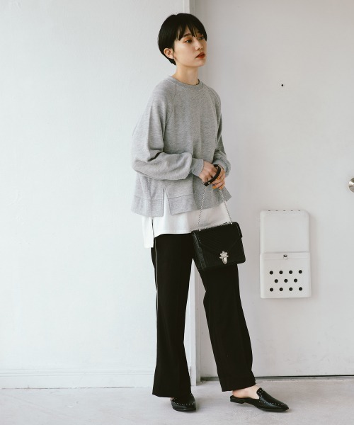 PAGEBOY(ページボーイ)の「effortショートウラケプルオーバー(スウェット・レディース・ブラック/グレー/ラベンダー/グレイッシュベージュ・FREE)」の9枚目の写真