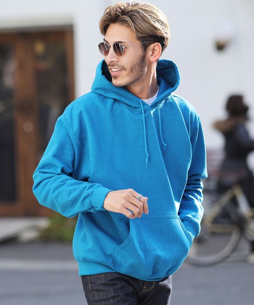 GILDAN(ギルダン)の「GILDAN ギルダン 無地 スウェット ビッグシルエット プルオーバー フーディー パーカー(パーカー・メンズ・ホワイト/チャコールグレー/ブラック/ネイビー/グレー/サンドベージュ/マルーン/ロイヤルブルー/杢グレー/パープル/レッド/オレンジ/ゴールド/ピンク/ミント/ライトグリーン/グリーン系その他/ブルー系その他/インディゴブルー・MEDIUM/LARGE/X-LARGE/SMALL)」の12枚目の写真