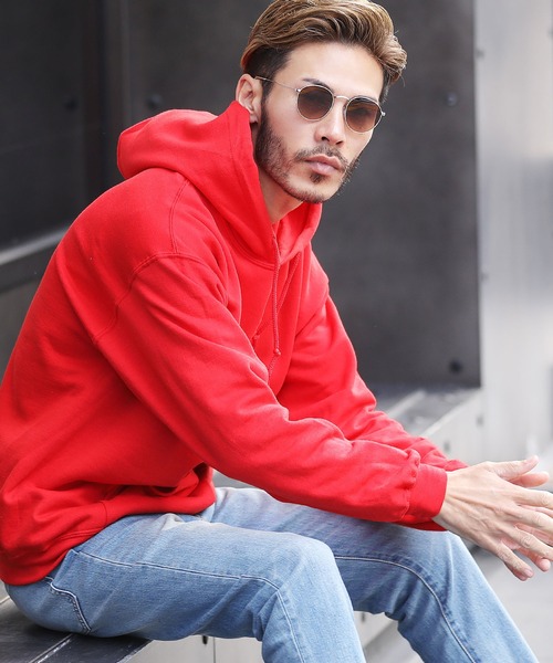 GILDAN(ギルダン)の「GILDAN ギルダン 無地 スウェット ビッグシルエット プルオーバー フーディー パーカー(パーカー・メンズ・ホワイト/チャコールグレー/ブラック/ネイビー/グレー/サンドベージュ/マルーン/ロイヤルブルー/杢グレー/パープル/レッド/オレンジ/ゴールド/ピンク/ミント/ライトグリーン/グリーン系その他/ブルー系その他/インディゴブルー・MEDIUM/LARGE/X-LARGE/SMALL)」の16枚目の写真