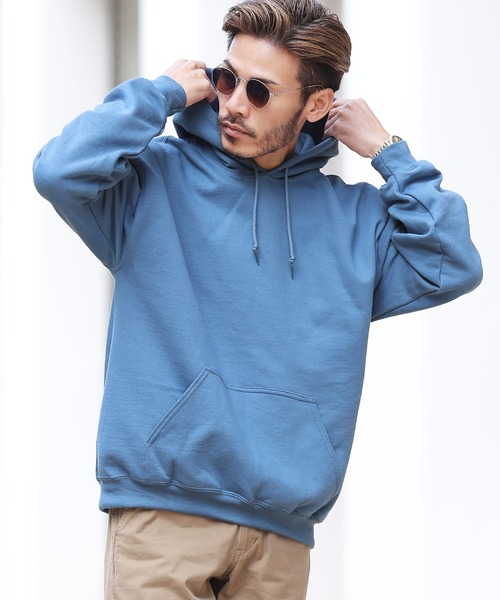 GILDAN(ギルダン)の「GILDAN ギルダン 無地 スウェット ビッグシルエット プルオーバー フーディー パーカー(パーカー・メンズ・ホワイト/チャコールグレー/ブラック/ネイビー/グレー/サンドベージュ/マルーン/ロイヤルブルー/杢グレー/パープル/レッド/オレンジ/ゴールド/ピンク/ミント/ライトグリーン/グリーン系その他/ブルー系その他/インディゴブルー・MEDIUM/LARGE/X-LARGE/SMALL)」の11枚目の写真