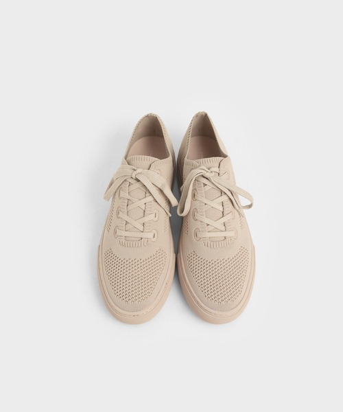 CHARLES & KEITH(チャールズ & キース)の「ニットレースアップ スニーカー / Knitted Lace-Up Sneakers(スニーカー・レディース・ブラック/アイボリー・22.5cm/23cm/23.5cm/24.5cm/25cm/25.5cm)」の10枚目の写真