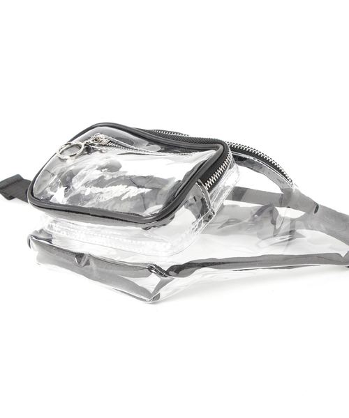 WEGO(ウィゴー)の「WEGO/リングジップクリアウエストバッグ(ボディバッグ/ウエストポーチ・レディース・ホワイト系その他/ブラック/その他1・FREE)」の14枚目の写真