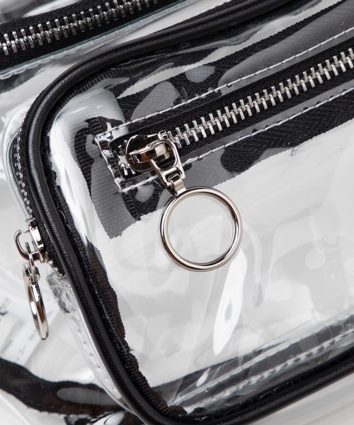 WEGO(ウィゴー)の「WEGO/リングジップクリアウエストバッグ(ボディバッグ/ウエストポーチ・レディース・ホワイト系その他/ブラック/その他1・FREE)」の5枚目の写真