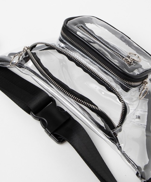 WEGO(ウィゴー)の「WEGO/リングジップクリアウエストバッグ(ボディバッグ/ウエストポーチ・レディース・ホワイト系その他/ブラック/その他1・FREE)」の12枚目の写真
