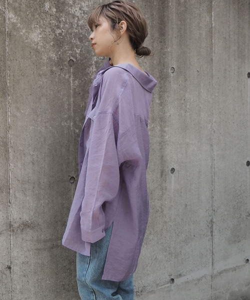 ブラウス シャツ 「ZOZO限定商品」DETACHABLE COLLAR SHEER BIG SHIRTS / デタッチャブルカラーシアービッグシャツ ZOZO限定商品】DETACHABLE COLLAR SHEER BIG SHIRTS