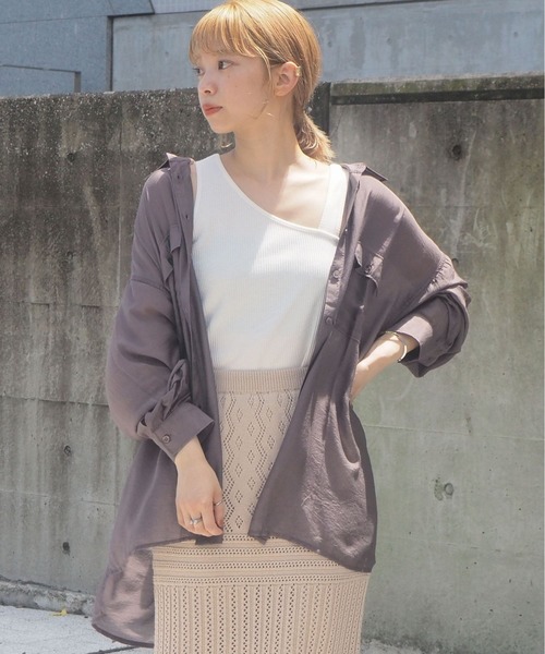 tiptop(ティップトップ)の「【ZOZO限定アイテム】シアーBIGシャツ(シャツ/ブラウス・レディース・ベージュ/ピンク/ブルー/ライトグリーン/オフホワイト/ダークグリーン/オレンジ/パープル/グレー系その他/イエロー/ピンク系その他/B/A/イエロー系その他/グレー・FREE)」の20枚目の写真