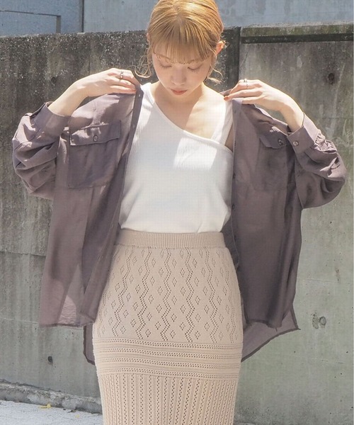 tiptop(ティップトップ)の「【ZOZO限定アイテム】シアーBIGシャツ(シャツ/ブラウス・レディース・ベージュ/ピンク/ブルー/ライトグリーン/オフホワイト/ダークグリーン/オレンジ/パープル/グレー系その他/イエロー/ピンク系その他/B/A/イエロー系その他/グレー・FREE)」の19枚目の写真