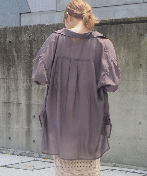 tiptop(ティップトップ)の「【ZOZO限定アイテム】シアーBIGシャツ(シャツ/ブラウス・レディース・ベージュ/ピンク/ブルー/ライトグリーン/オフホワイト/ダークグリーン/オレンジ/パープル/グレー系その他/イエロー/ピンク系その他/B/A/イエロー系その他/グレー・FREE)」の16枚目の写真