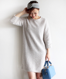 BEAUTY&YOUTH UNITED ARROWS | BYSF ∵ブークレラメ 8分袖ワンピース(ワンピース)