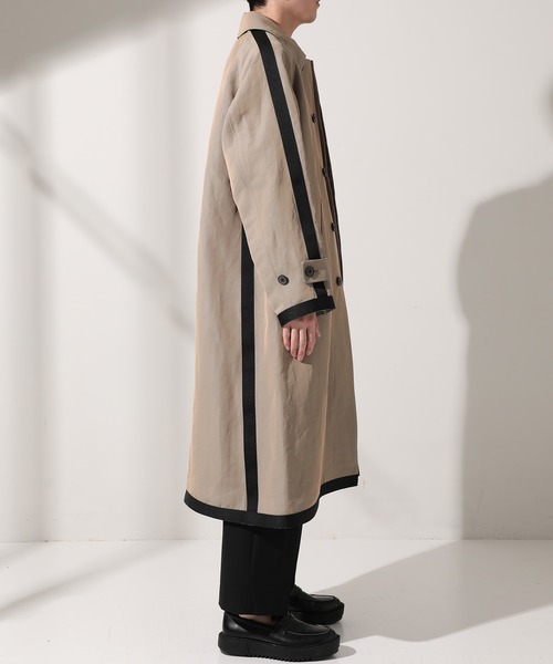 UNITED TOKYO（ユナイテッドトウキョウ）の「ペーパーシャンブレーステンカラー（ステンカラーコート・メンズ・ベージュ・1/3）」の8枚目の写真