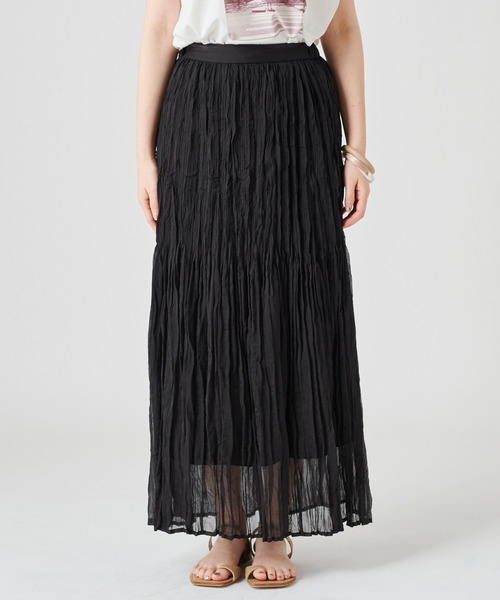 mystic（ミスティック）の「ワッシャープリーツスカート（スカート・レディース・ブラック/ベージュ/オフホワイト・FREE）」の13枚目の写真