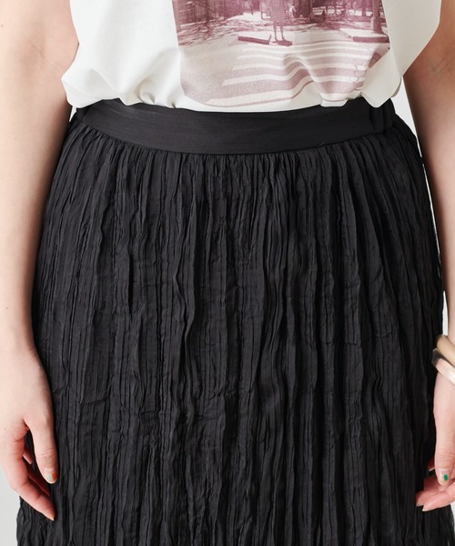 mystic（ミスティック）の「ワッシャープリーツスカート（スカート・レディース・ブラック/ベージュ/オフホワイト・FREE）」の10枚目の写真