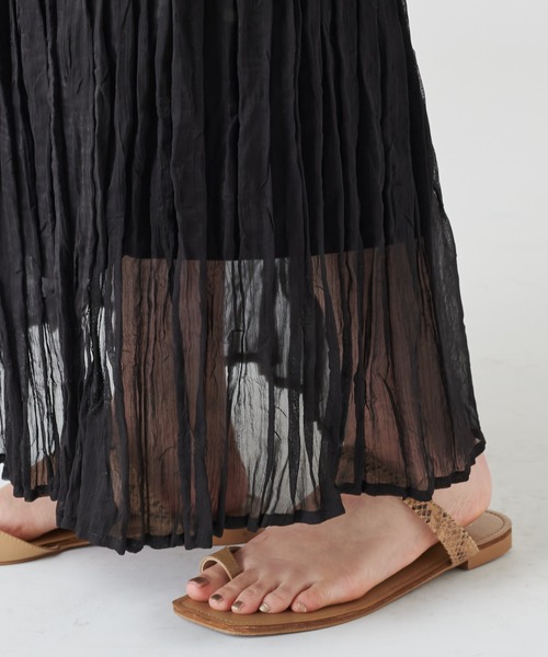 mystic（ミスティック）の「ワッシャープリーツスカート（スカート・レディース・ブラック/ベージュ/オフホワイト・FREE）」の9枚目の写真