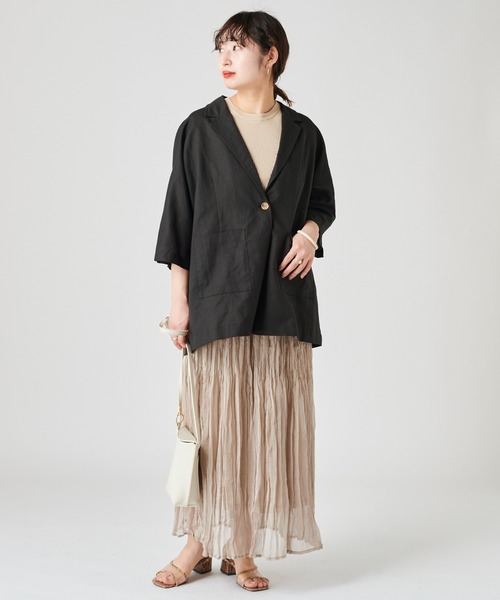 mystic（ミスティック）の「ワッシャープリーツスカート（スカート・レディース・ブラック/ベージュ/オフホワイト・FREE）」の7枚目の写真