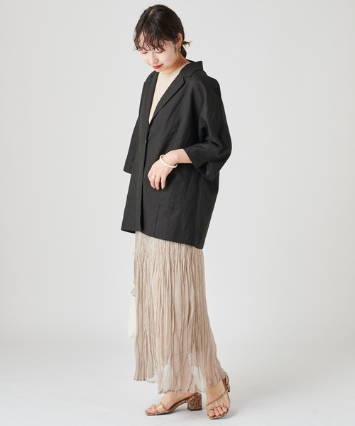 mystic（ミスティック）の「ワッシャープリーツスカート（スカート・レディース・ブラック/ベージュ/オフホワイト・FREE）」の6枚目の写真