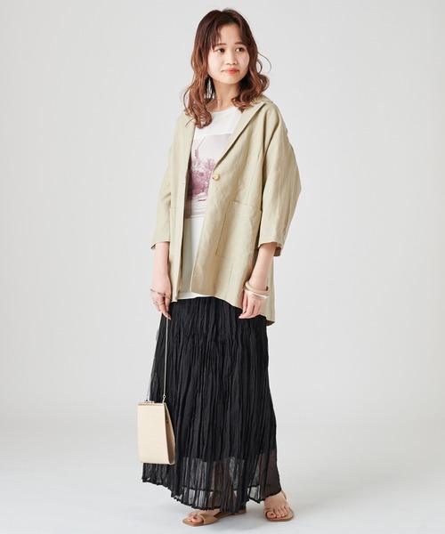 mystic（ミスティック）の「ワッシャープリーツスカート（スカート・レディース・ブラック/ベージュ/オフホワイト・FREE）」の4枚目の写真