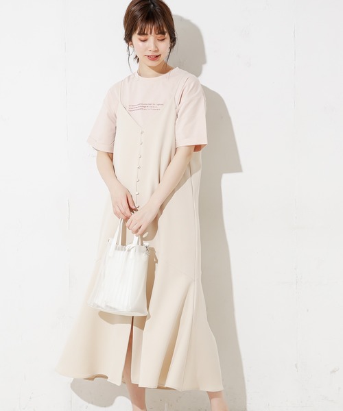 natural couture(ナチュラルクチュール)の「カリカリ立体ロゴT(Tシャツ/カットソー・レディース・オフホワイト/ピンク/スミクロ/ライトベージュ・FREE)」の9枚目の写真