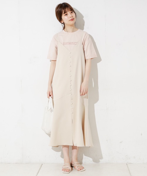 natural couture(ナチュラルクチュール)の「カリカリ立体ロゴT(Tシャツ/カットソー・レディース・オフホワイト/ピンク/スミクロ/ライトベージュ・FREE)」の6枚目の写真