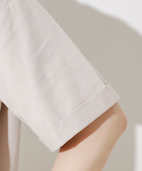 natural couture(ナチュラルクチュール)の「カリカリ立体ロゴT(Tシャツ/カットソー・レディース・オフホワイト/ピンク/スミクロ/ライトベージュ・FREE)」の7枚目の写真