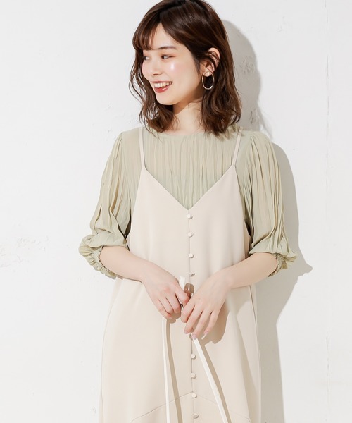 natural couture（ナチュラルクチュール）の「クリンクル加工シアーブラウス（シャツ/ブラウス・レディース・ブラック/オフホワイト/ブルー/ミント/モカ・FREE）」の5枚目の写真