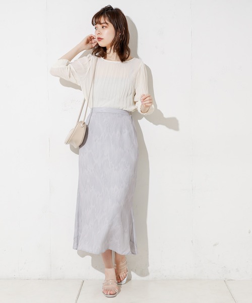 natural couture（ナチュラルクチュール）の「クリンクル加工シアーブラウス（シャツ/ブラウス・レディース・ブラック/オフホワイト/ブルー/ミント/モカ・FREE）」の20枚目の写真