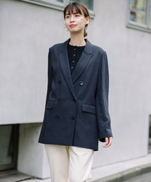 Munich | トリアセテートリネンツイルダブルブレストジャケット(テーラードジャケット)