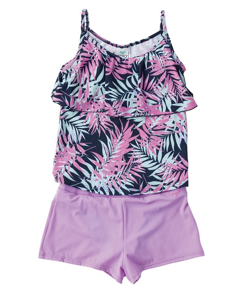 ROXY(ロキシー)の「MINI SWEET ROXY/ロキシー キッズ 水着 タンキニ 3点セット(水着・キッズ・ホワイト/パープル・110/120/130/140/150/100)」の4枚目の写真