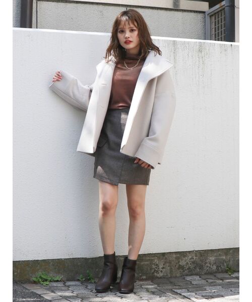 dazzlin（ダズリン）の「サイドリボンポケットミニスカート（スカート・レディース・ブラウン/ブラック/グレー・MEDIUM/SMALL）」の8枚目の写真