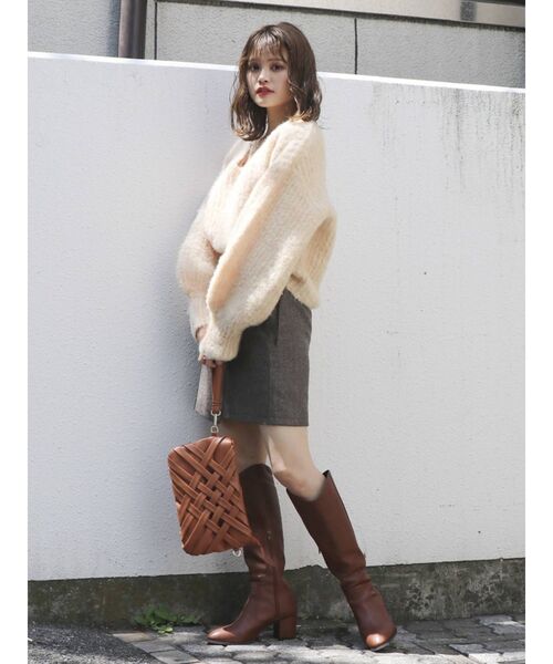 dazzlin（ダズリン）の「サイドリボンポケットミニスカート（スカート・レディース・ブラウン/ブラック/グレー・MEDIUM/SMALL）」の17枚目の写真