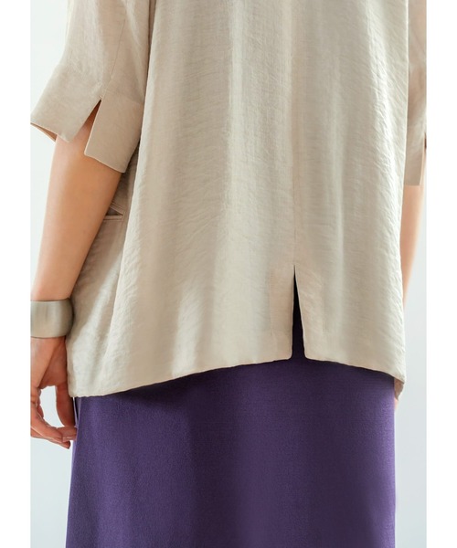 STYLE DELI(スタイルデリ)の「【LUXE】微光沢表面シボ感ダブルジャケットB(テーラードジャケット・レディース・ホワイト/ブラック/ベージュ・FREE)」の11枚目の写真