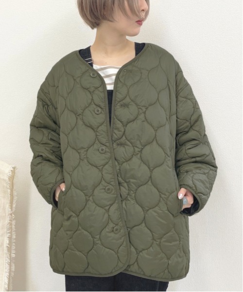 apres jour mignon（アプレジュールミニョン）の「キルティングコート【ZOZOTOWN限定アイテム】★20AW（その他アウター・レディース・カーキ/ライトベージュ・フリー）」の3枚目の写真