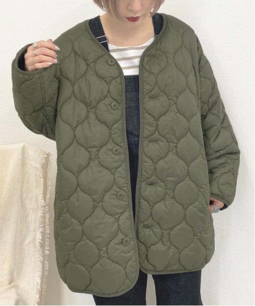 apres jour mignon（アプレジュールミニョン）の「キルティングコート【ZOZOTOWN限定アイテム】★20AW（その他アウター・レディース・カーキ/ライトベージュ・フリー）」の6枚目の写真