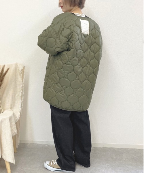 apres jour mignon（アプレジュールミニョン）の「キルティングコート【ZOZOTOWN限定アイテム】★20AW（その他アウター・レディース・カーキ/ライトベージュ・フリー）」の4枚目の写真