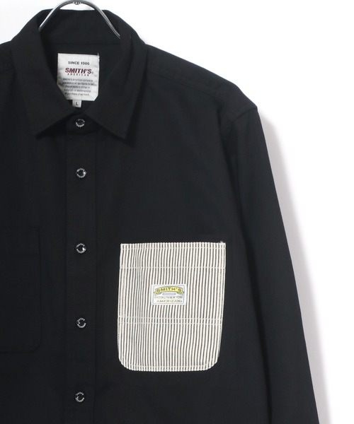 SMITH'S(スミス)の「SMITH'S AMERICAN/スミスアメリカン T/Cツイル 切替ポケット ワークシャツ(シャツ/ブラウス・メンズ・ブラウン/ブルー系その他/ブラック/ベージュ/ホワイト系その他/ホワイト系その他2/ベージュ系その他2/ブルー系その他2/ブラック系その他2・M/LL/L)」の5枚目の写真