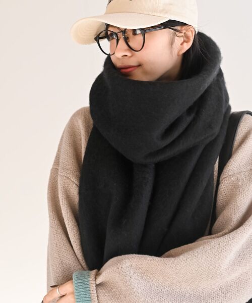 rps（アールピーエス）の「ボリュームマフラー（マフラー・レディース・ブラック/パープル/アイボリー/モカ/ライトカーキ/グレイッシュベージュ/ピンクベージュ/ブラウン/ブルー/ミント/チャコールグレー/グリーン/ライトグレー・M/フリー）」の15枚目の写真